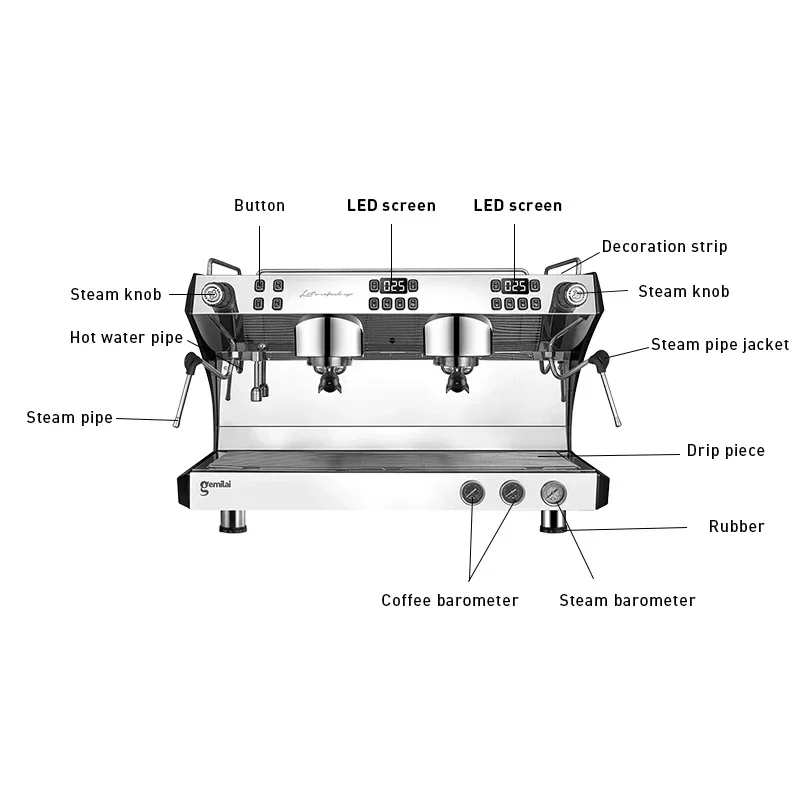 Espresso Machine Semi Auto - ماكينة قهوة إسبريسو تجارية شبه أوتوماتيكية