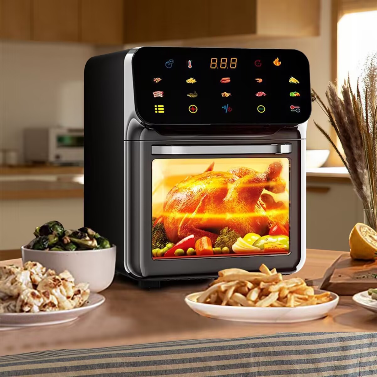 مقلاة هوائية مرئية سعة 15 لترً - مراجعة Kitchen Appliances Oven وسعره