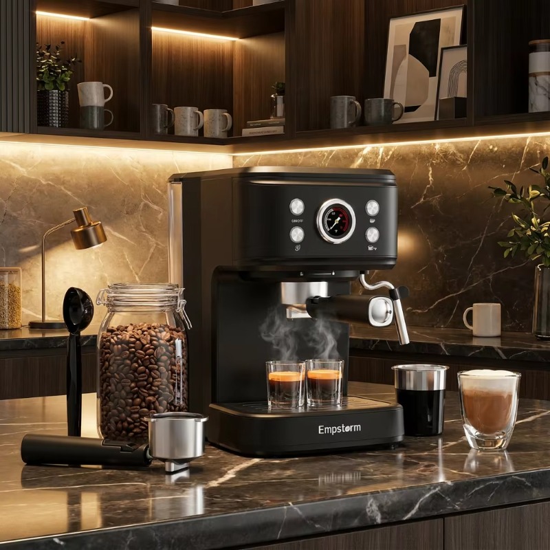 ماكينة قهوة إسبريسو شبه أوتوما - مراجعة Espresso Machine Semi Auto وسعره